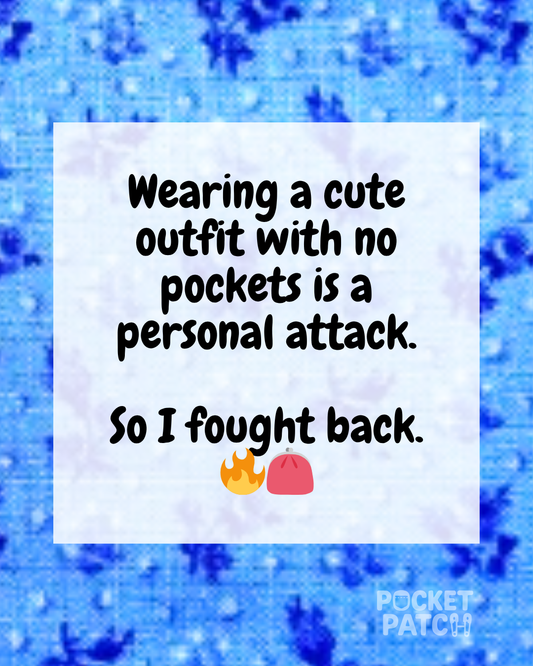 Stick On Pocket Patch - Blue Floral