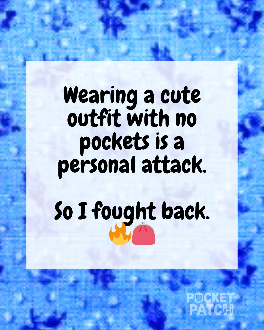 Stick On Pocket Patch - Blue Floral