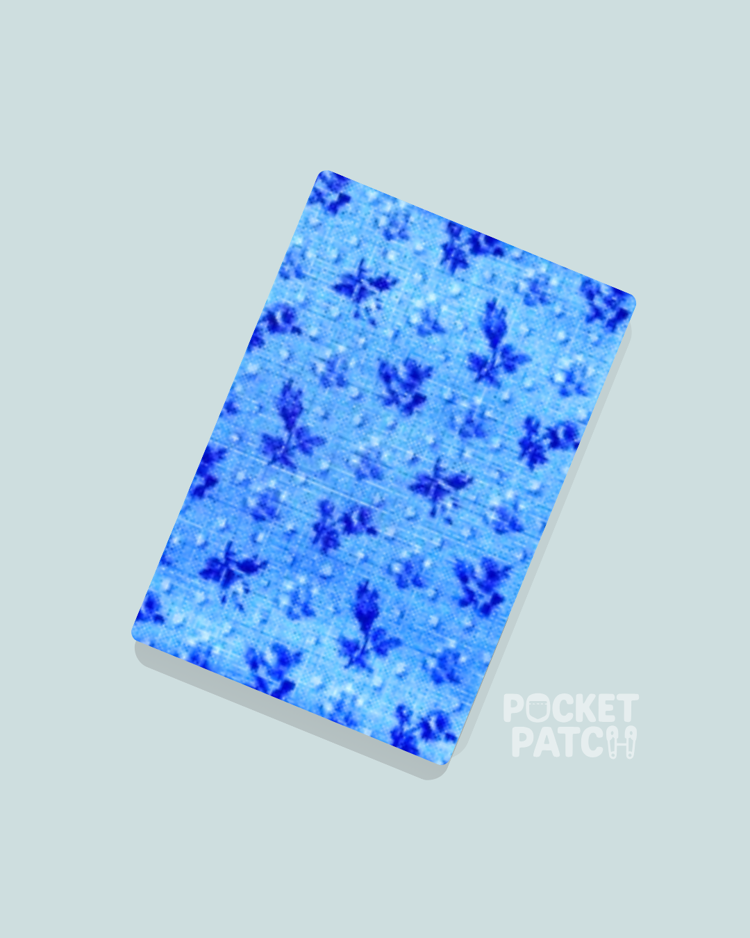 Stick On Pocket Patch - Blue Floral