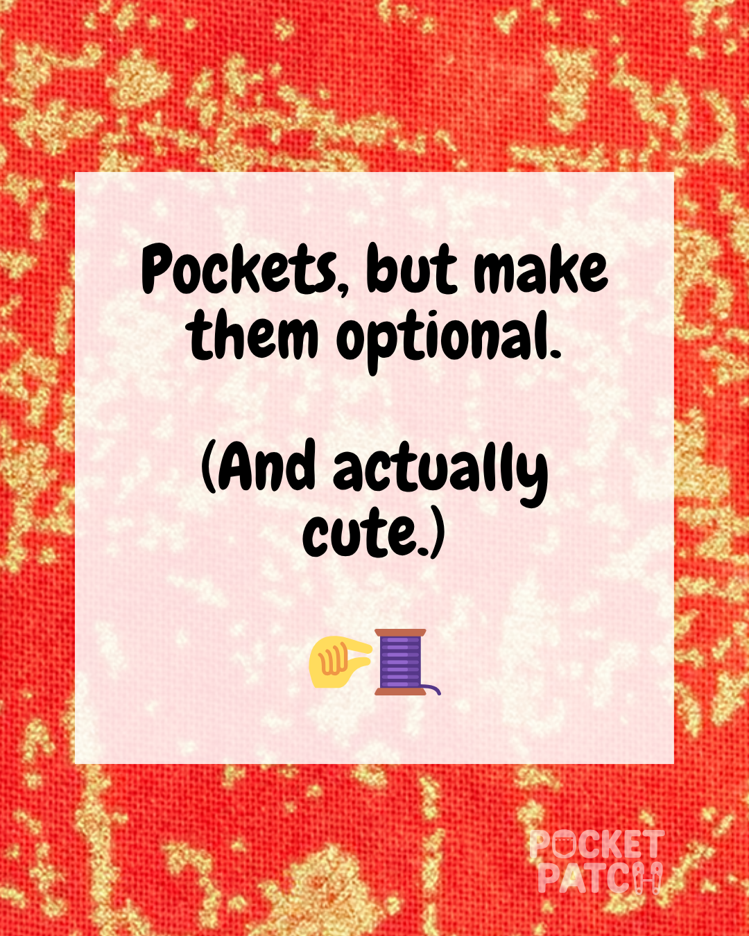 Stick On Pocket Patch - Festive Red